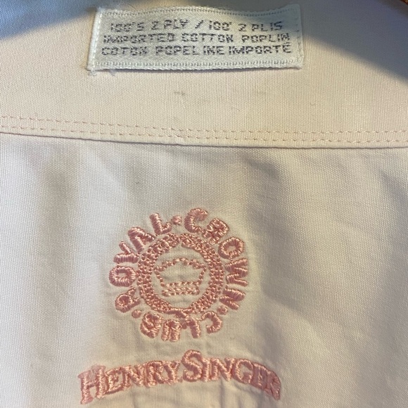 Henry singer blush colour imported cotton dress shirt 17.5” - Picture 2 of 6